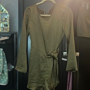 Bronze satin style shorts jumpsuit